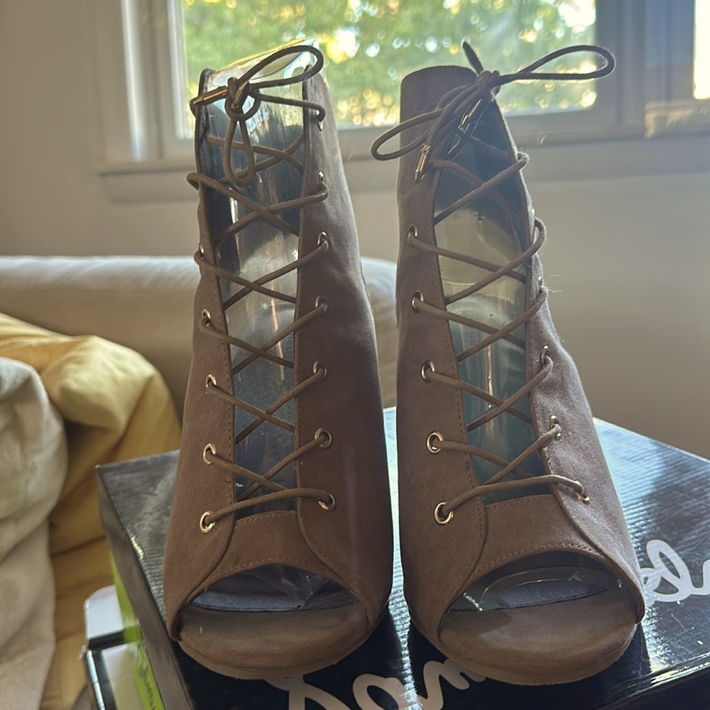Size 6 Wild Diva lace up booties. New